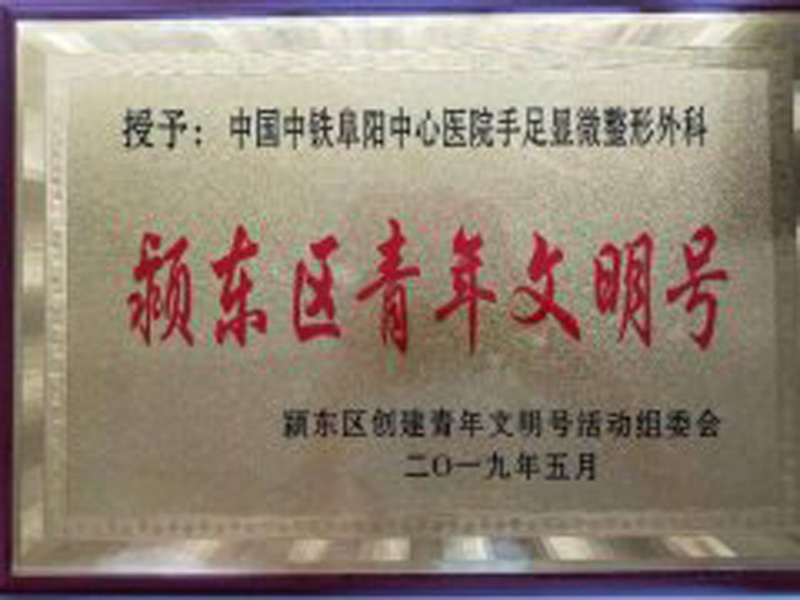 中铁阜阳中心医院手足外科荣获“青年文明号”荣誉